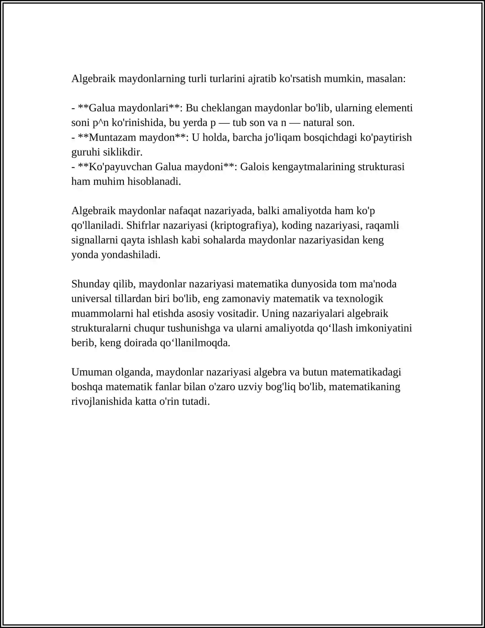 HISOB FANIDAN MAYDONLAR NAZARYASI TATBIQLARI 4