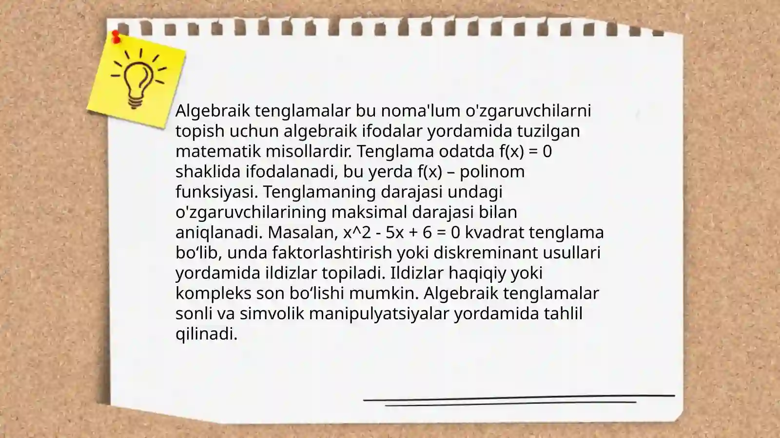 Tenglamalar tarixi 4