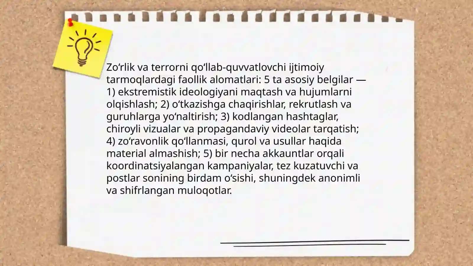 Ekstremizm va terrorizm alomatlari 4