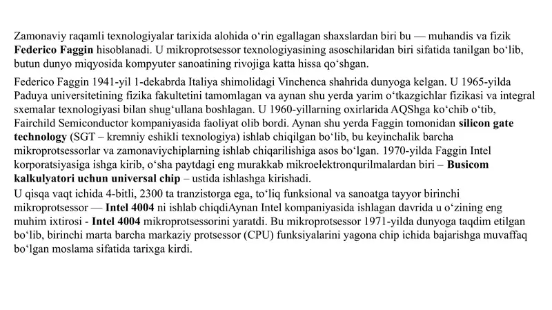 Mikroprotsessorlar 4