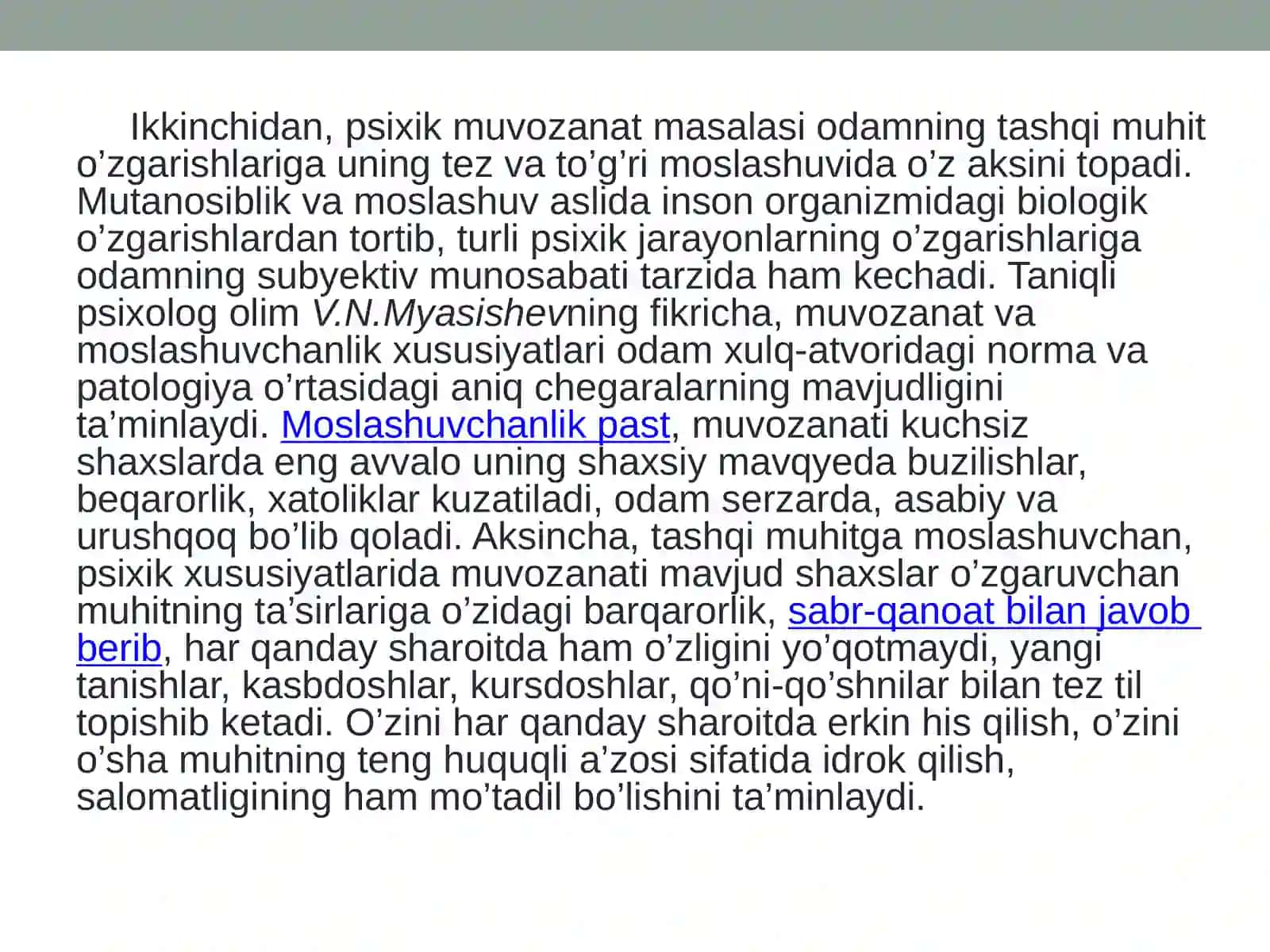 Psixologik moslashuvchanlik va muvozanatni baholash mezonlari 4