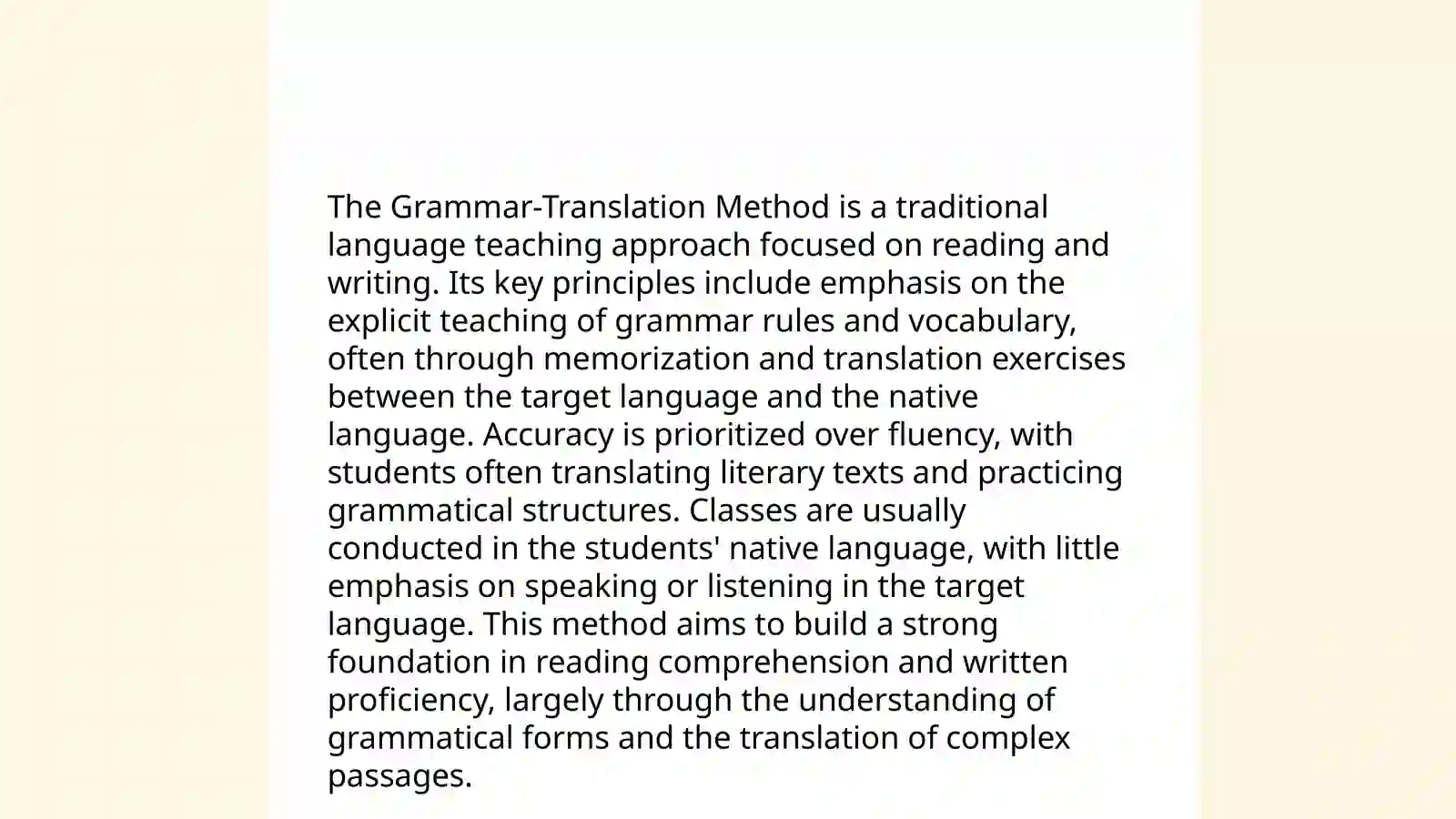 Direct and Grammar Translation Methods 4