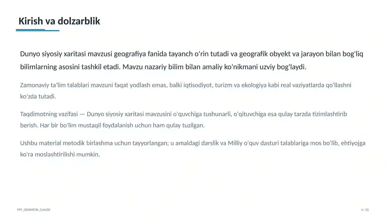 Dunyo siyosiy xaritasi (10-sinf) 4