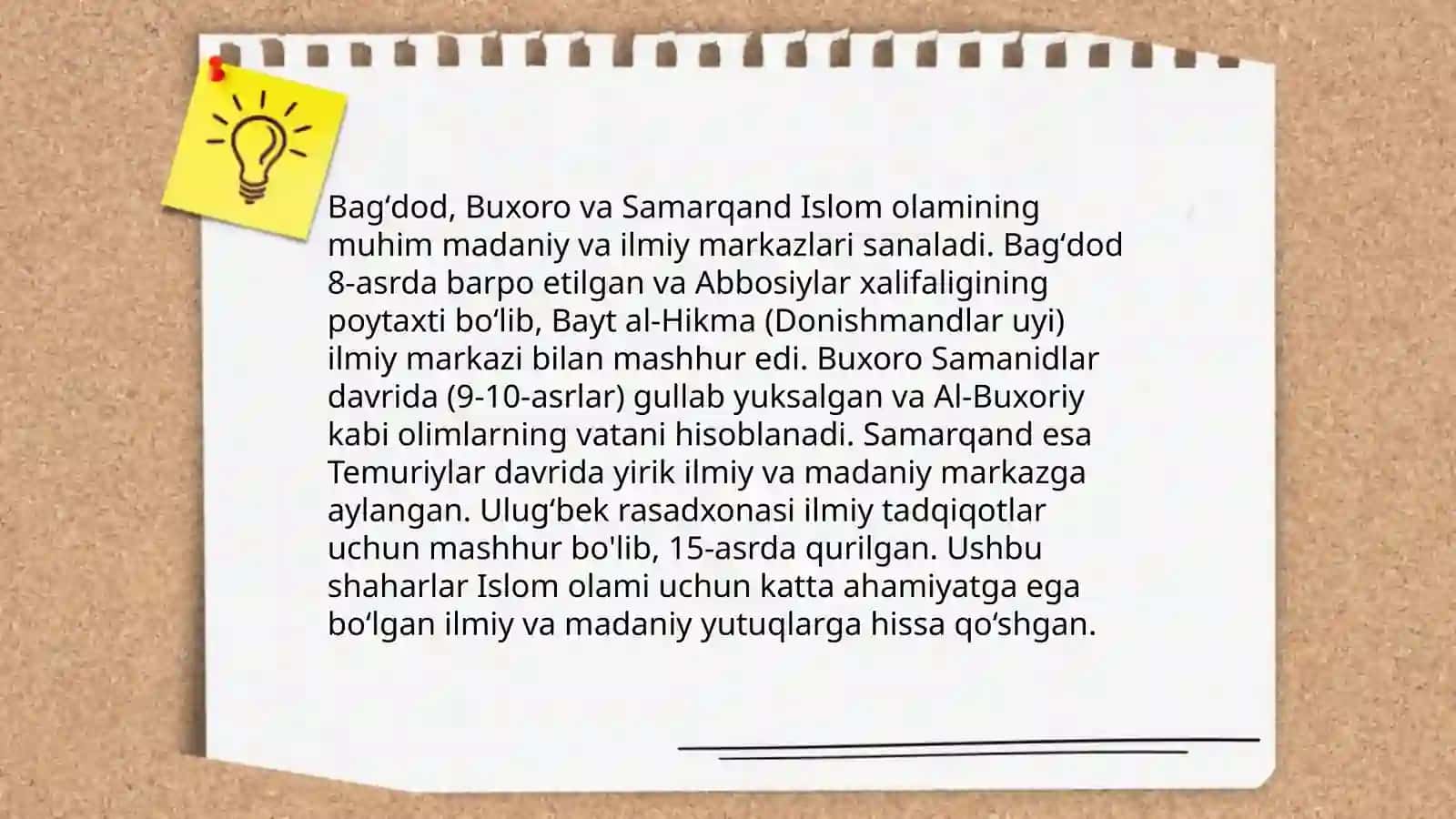 IX-XII asrlarda Movarounnahr va Xurosondagi madaniy uyg'onish 4