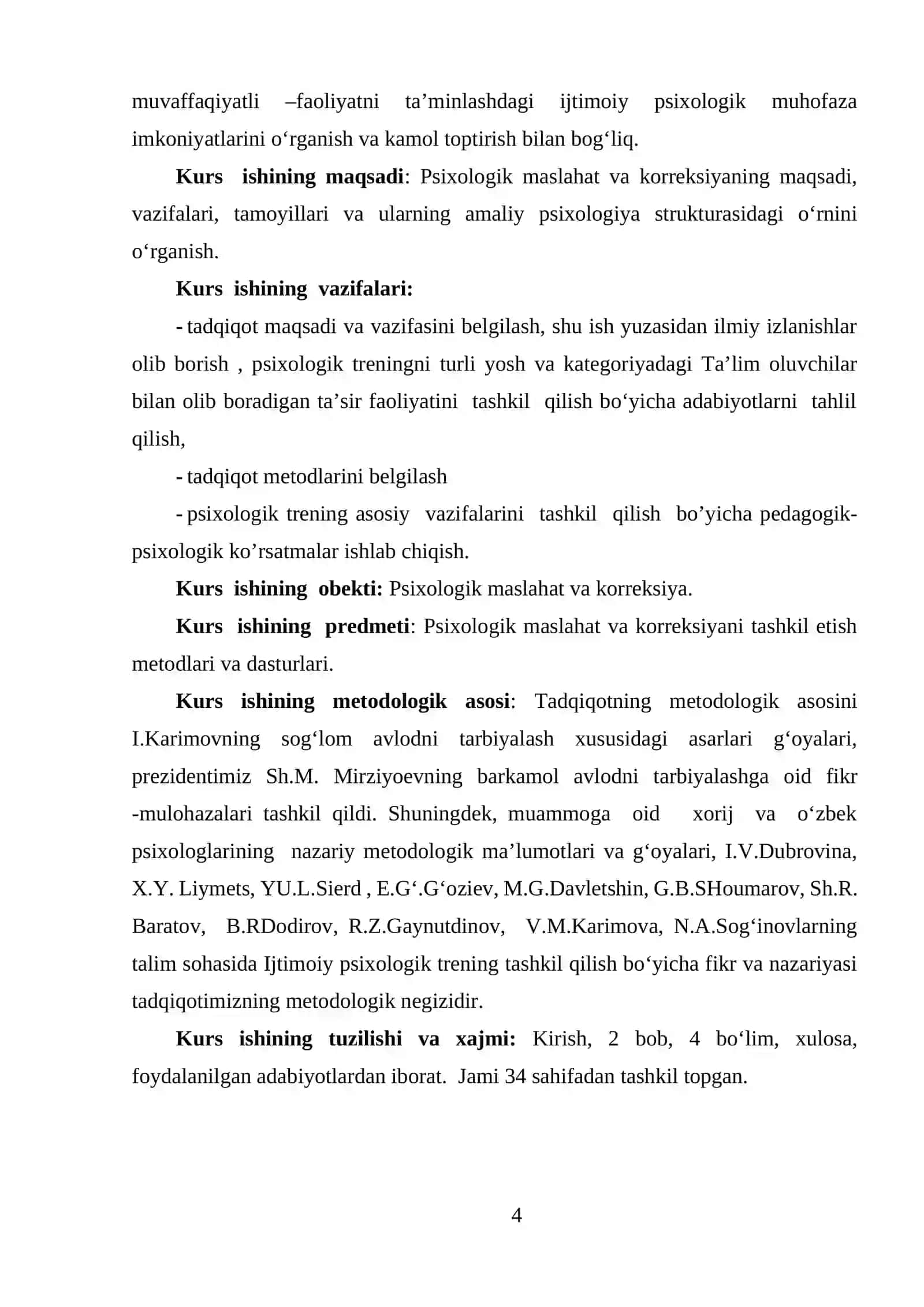 “Himoyaga tavsiya etilsin” Psixologiya kurs ishi 4