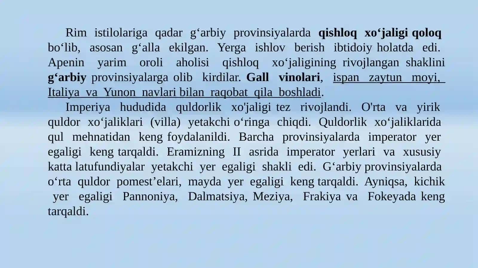 MILODIYI-II ASRLARDA RIM IMPERIYASIDA IJTIMOIY- IQTISODIY MUNOSABATLAR 4