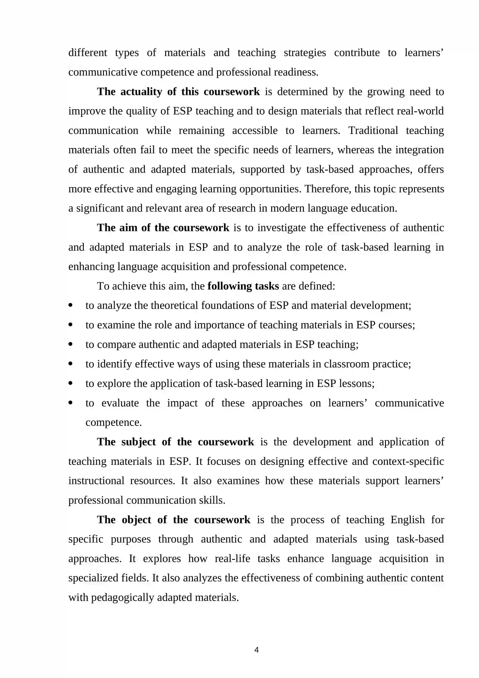 USING TASK-BASED LEARNING IN ESP CLASSROOMS 4
