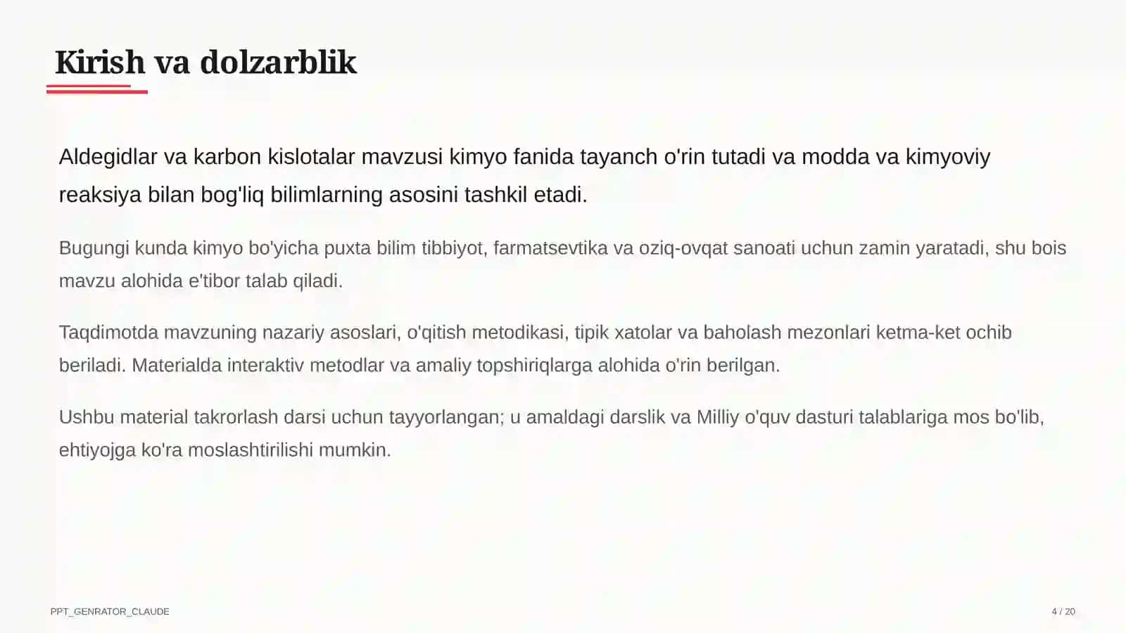 Aldegidlar va karbon kislotalar (10-sinf) 4