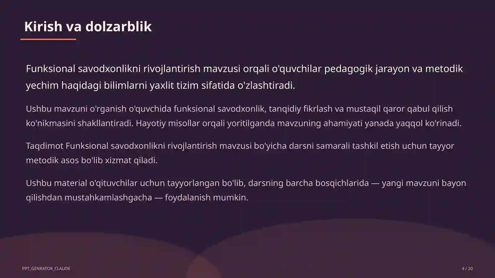 Savodxonlikni rivojlantirish 2