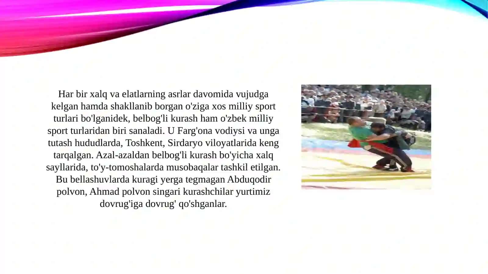 Belbog'li kurash tarixi va texnikasi 4