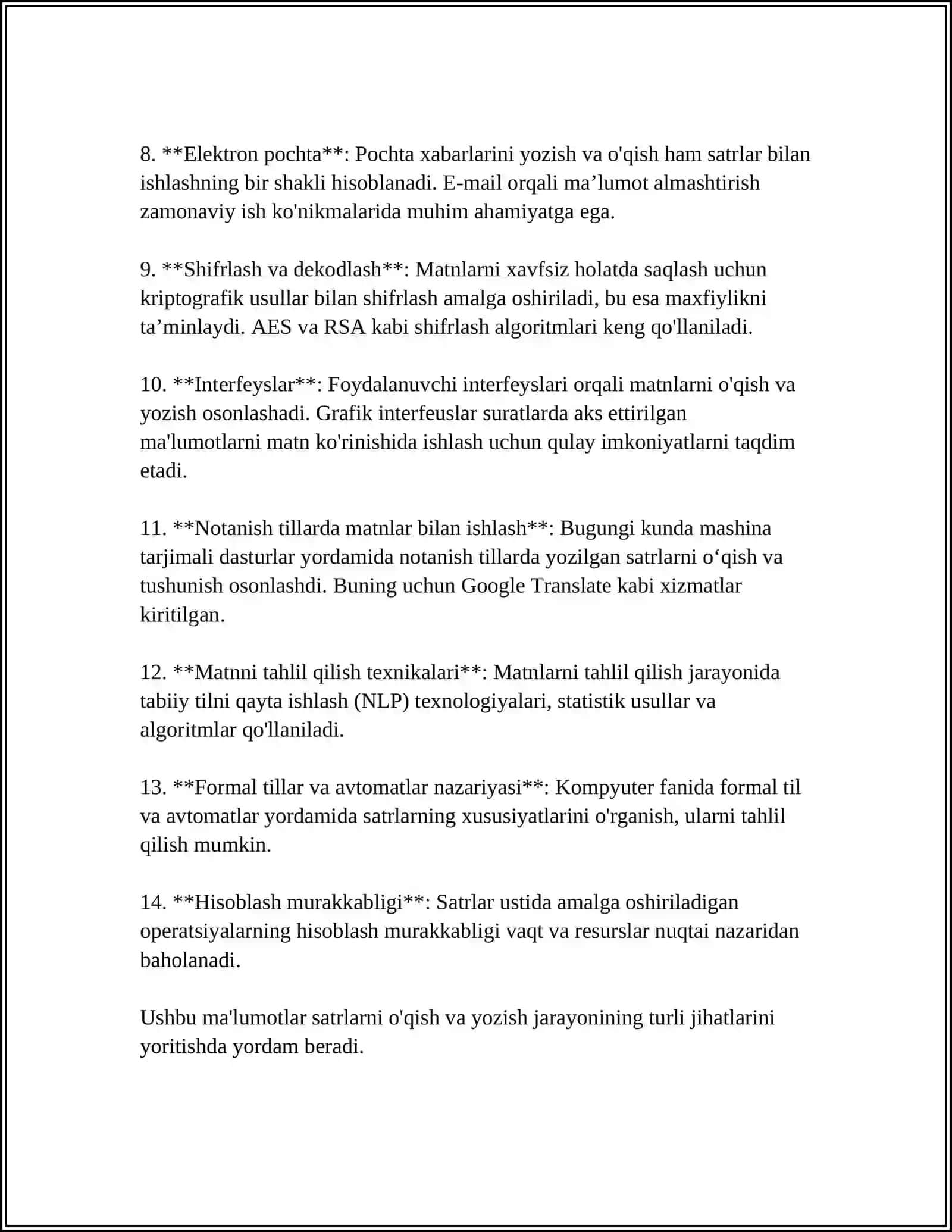 SATRLAR BILAN ISHLASH 4