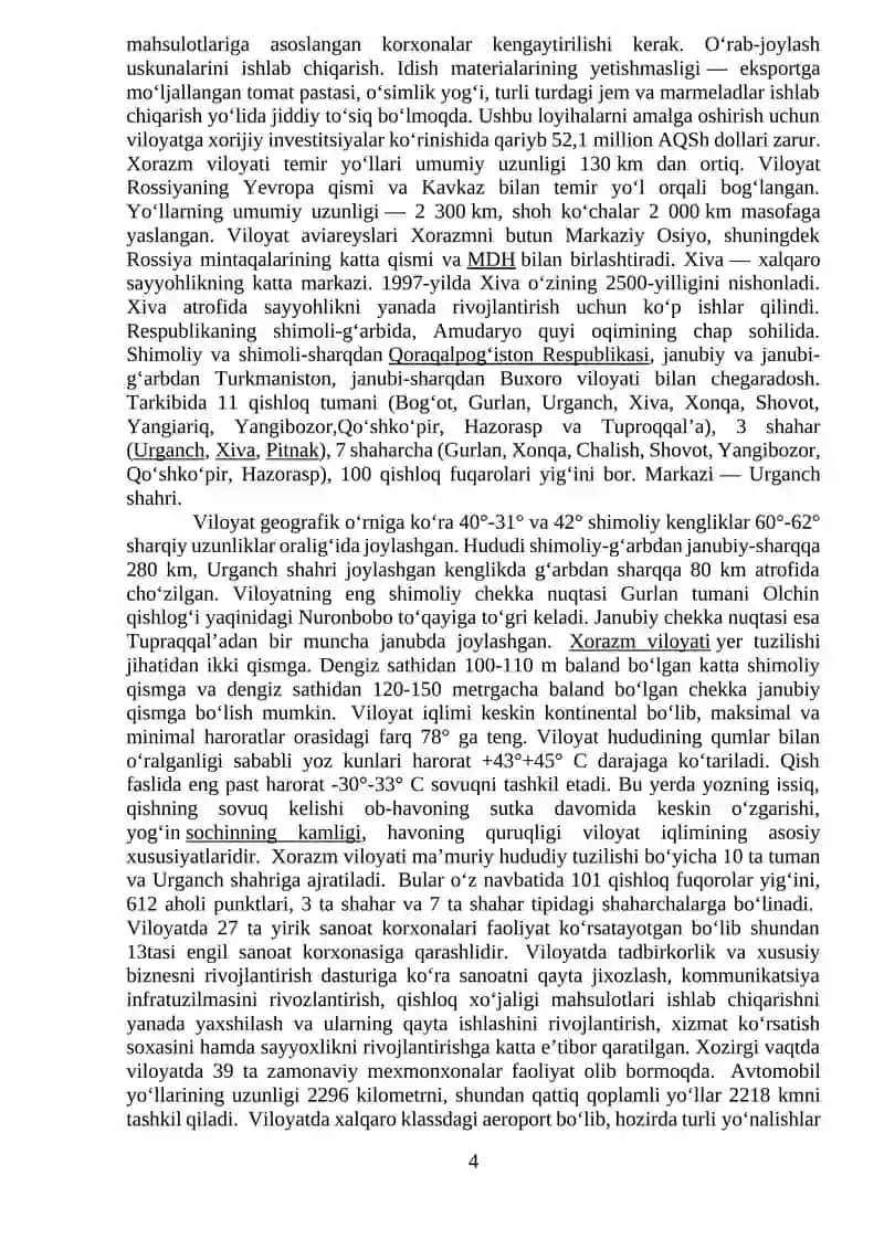 XORAZM VILOYATINING MA'MURIY-HUDUDIY TARKIBI VA IJTIMOIY-IQTISODIY RIVOJLANISH XUSUSIYATLARI 4