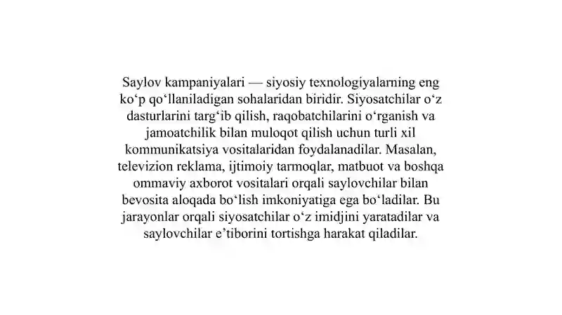 Siyosiy texnologiyalar – hokimiyatga erishishga yo‘naltirilgan vositalar sifatida 4