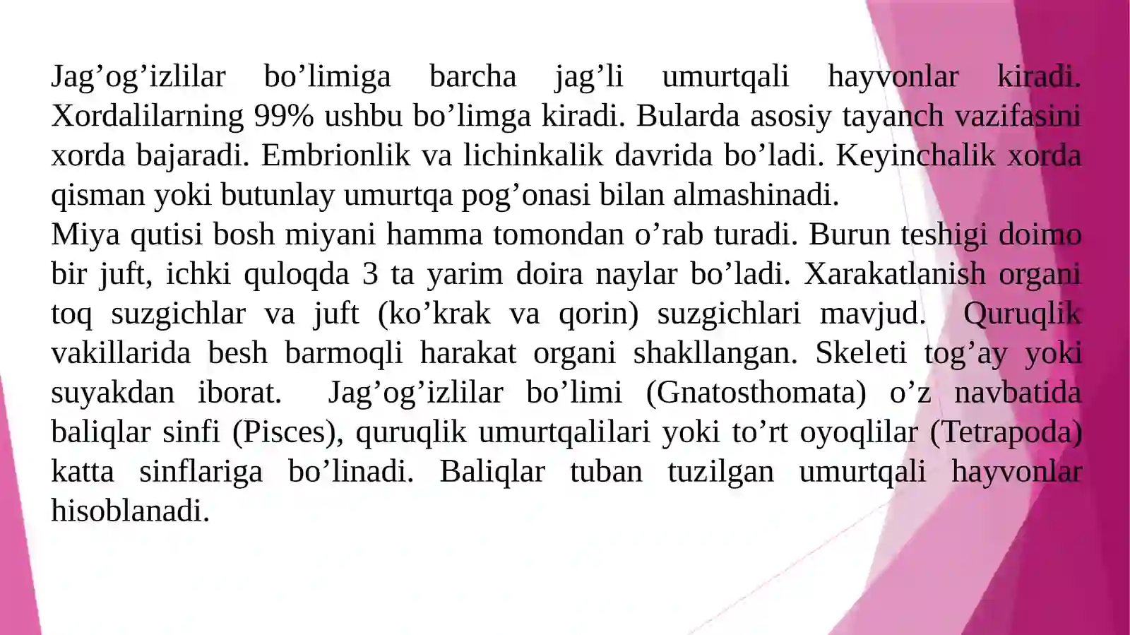 Baliqlarkattasinfi- Pisces.Tog’aylibaliqlar sinfi–Chondrichthyes.Tikanliakulaningtashqivaichkituzilishi. Tog’aylibaliqlarsistematikasi 4