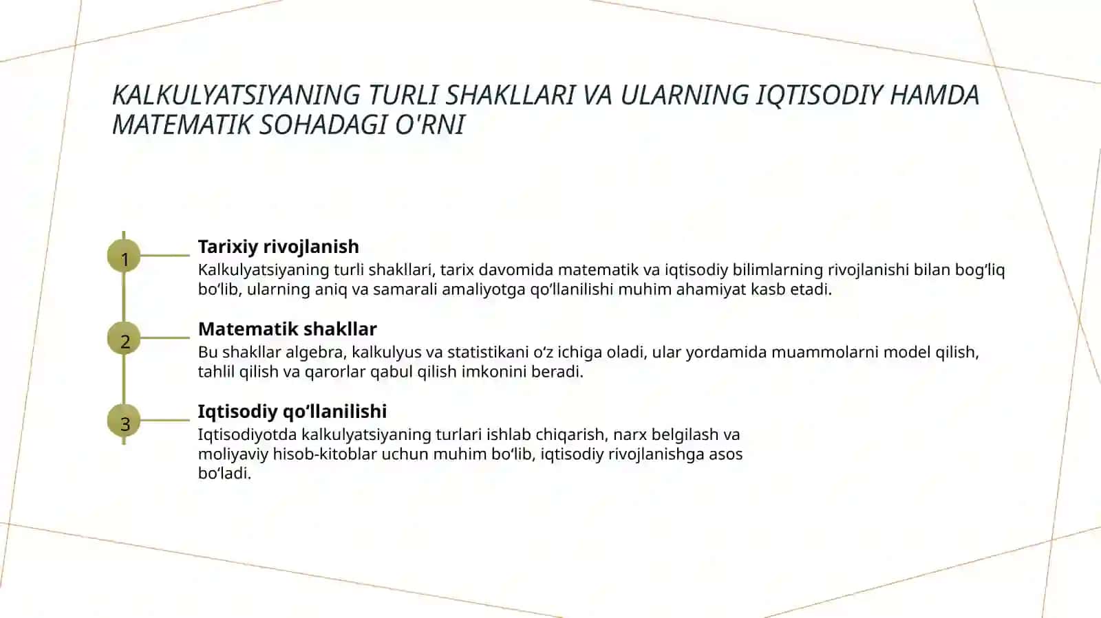 Kal'kulyatsiya uning maqsad vazifalari va turlari 4