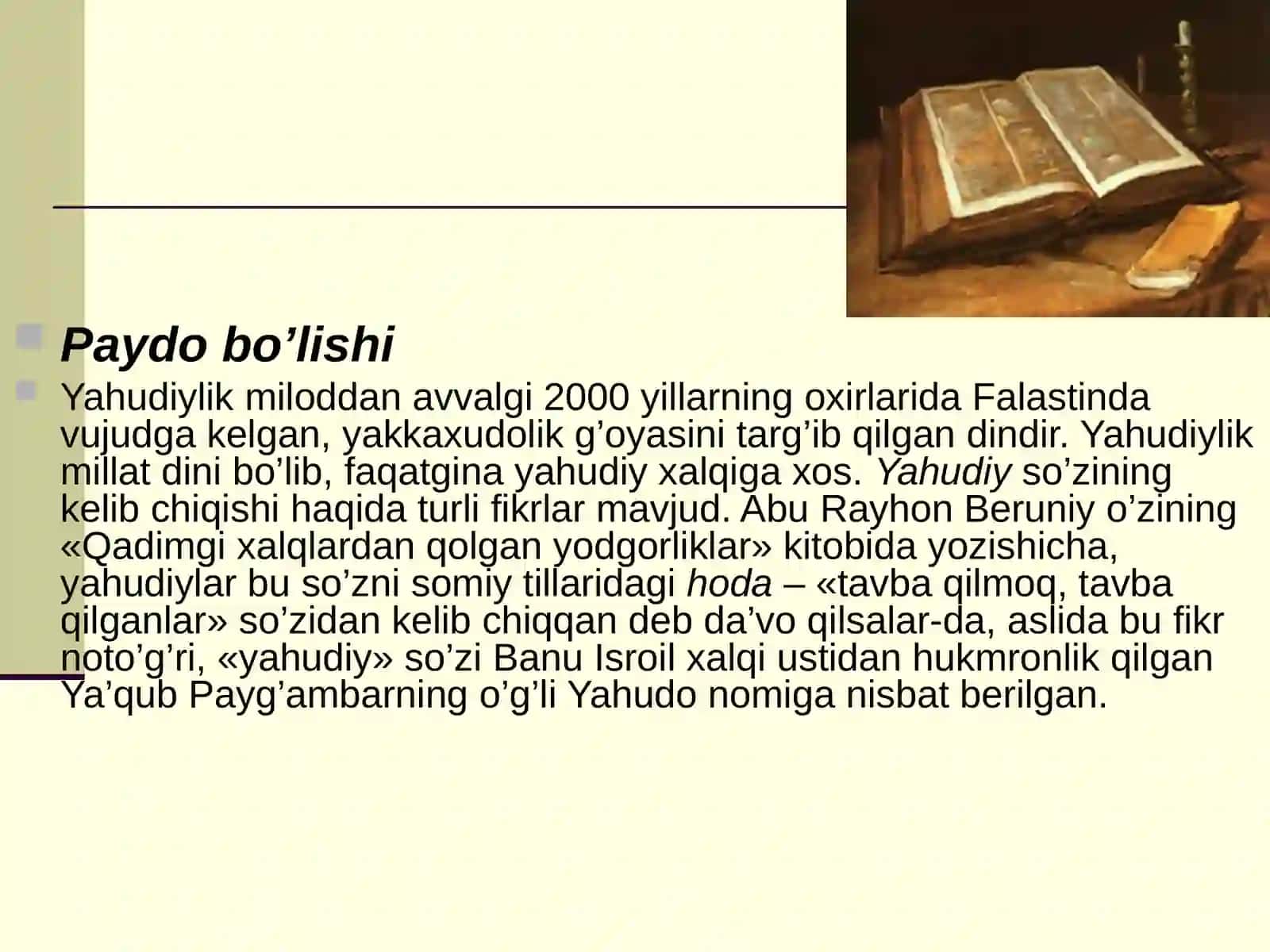 Yahudiylik ta'limoti, an'ana va marosimlari 4