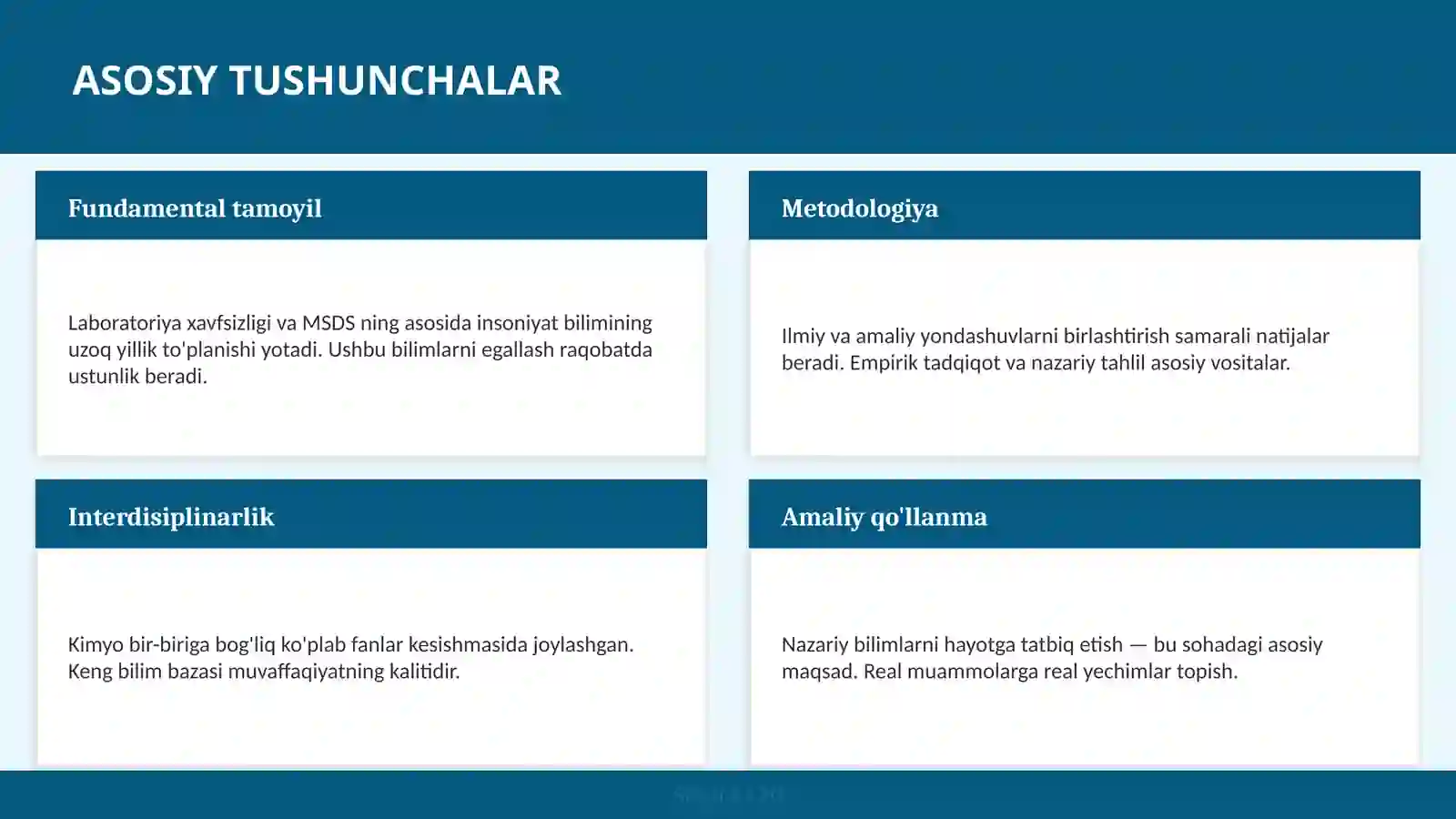 LABORATORIYA XAVFSIZLIGI VA MSDS 4