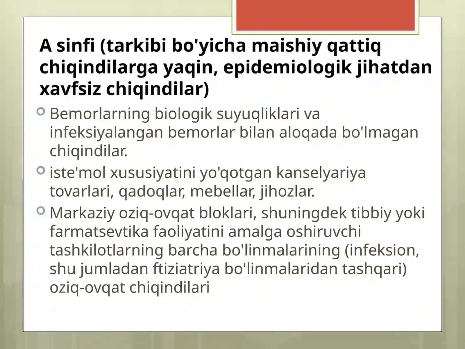 Tibbiyot chiqindilari tuzilishi va tasnifi 4