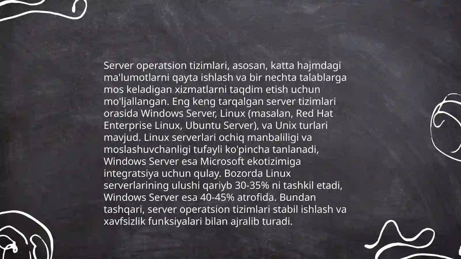 Serverlar haqida malumot 4