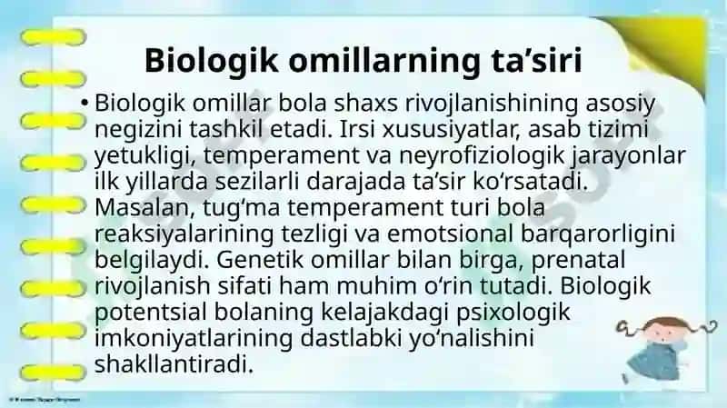 Ilk bolalik davrida shaxslarni rivojlanishga oid nazariy tahlillar 4