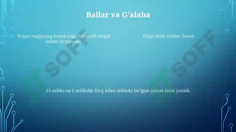 Voleybol òyini qoidalari va òlchamlari 4