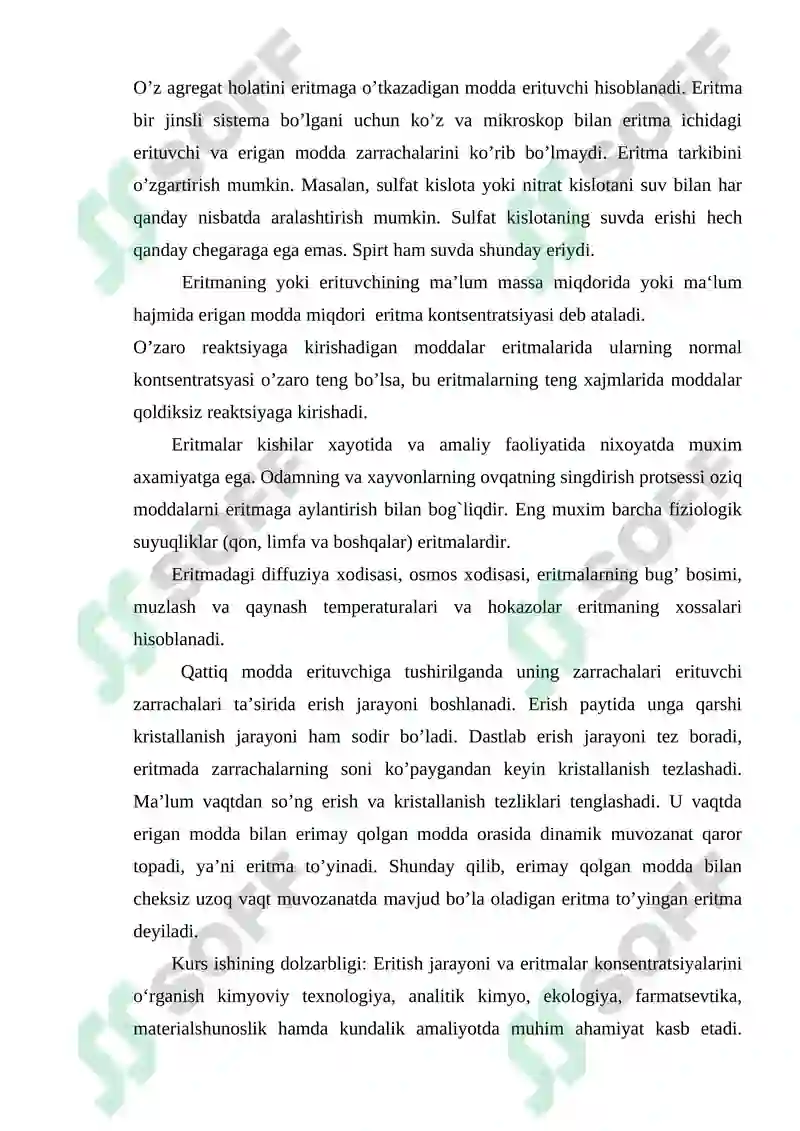 Erish jarayoni va eritmalar konsentratsiyalari 4