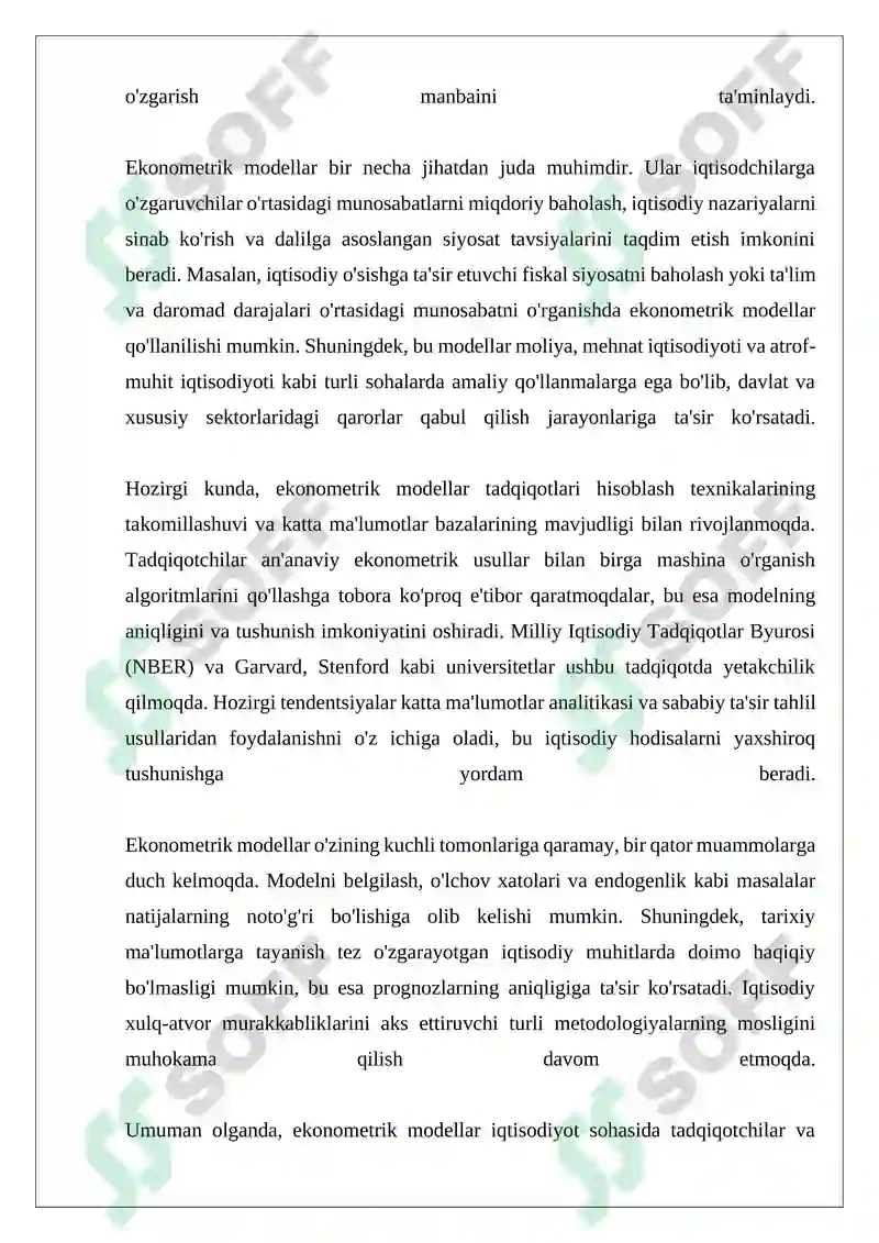 EKONOMETRIK MODELLAR 4