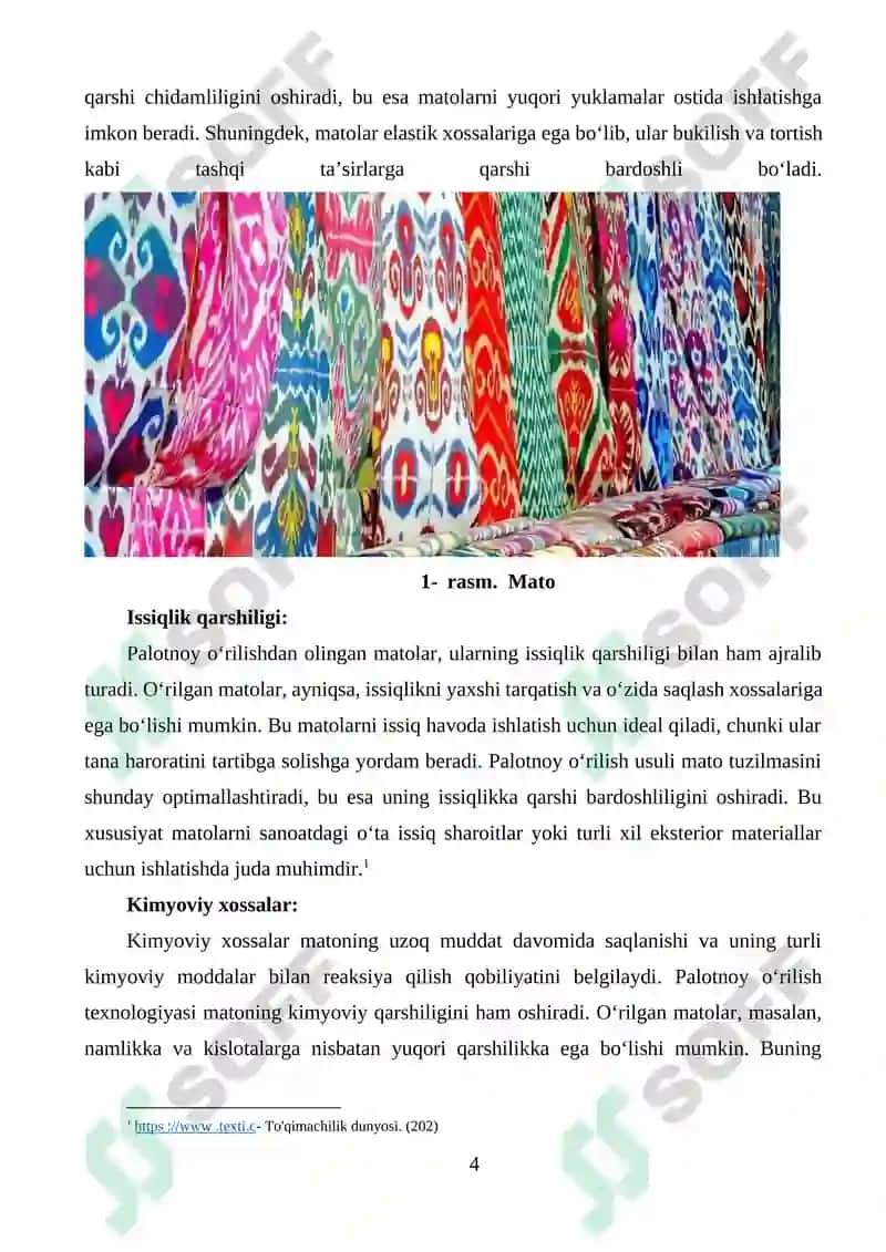 PALOTNOY O‘RILISHDAN OLINGAN MATONING FIZIK XOSSALARI 4