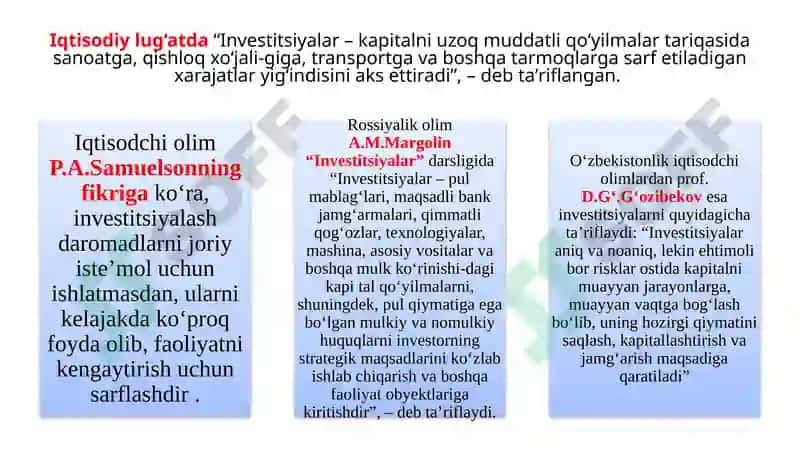 Milliy iqtisodiyotda investitsiyaning roli 4