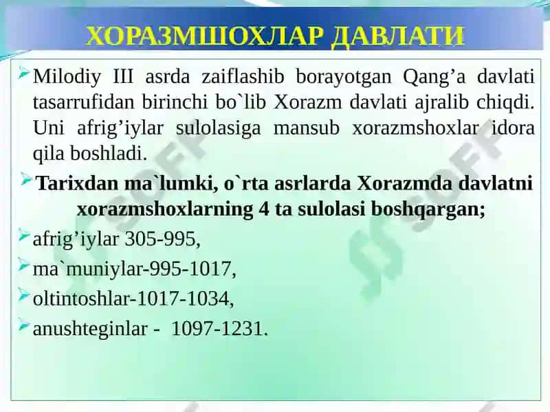 ILKO’RTA ASRLARDA O’ZBEK DAVLATCHILIGI: IJTIMOIY-SIYOSIY, IQTISODIY, MADANIY HAYOT 4