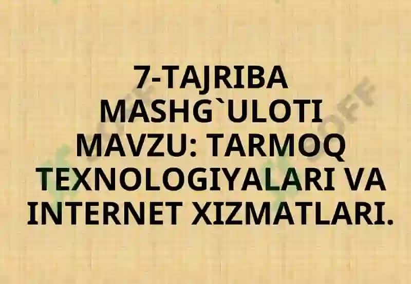 «ОLIY MATEMATIKA VA AXBOROT TEXNOLOGIYALARI » KAFEDRASI 4