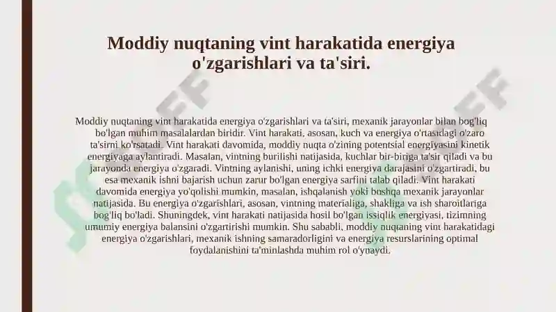 Moddiy nuqta va vint harakati 4