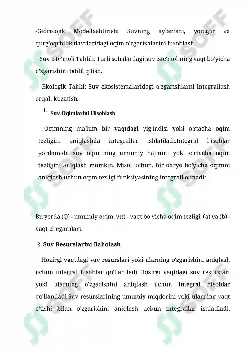 SUV OQIMLARINI HISOBLASH 4