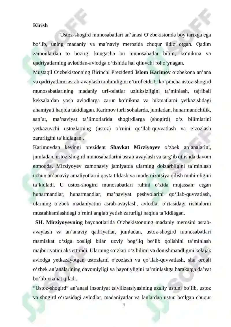 "USTOZ-SHOGIRDʼʼ ANʼANALARI" 4