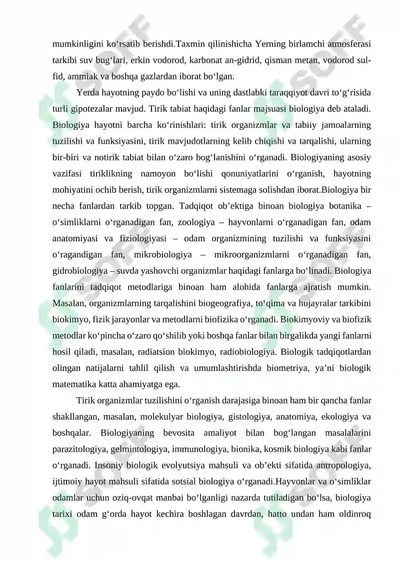 Hayotning Paydo Bo'lishi 4