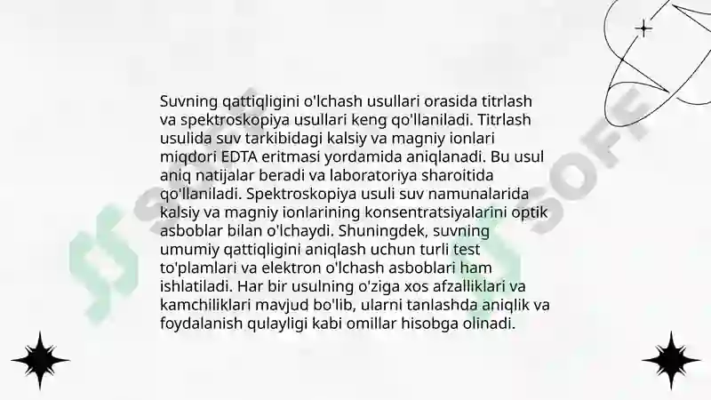 Suvning qattiqligi va uni yumshatishning texnikadagi ahamyati 4