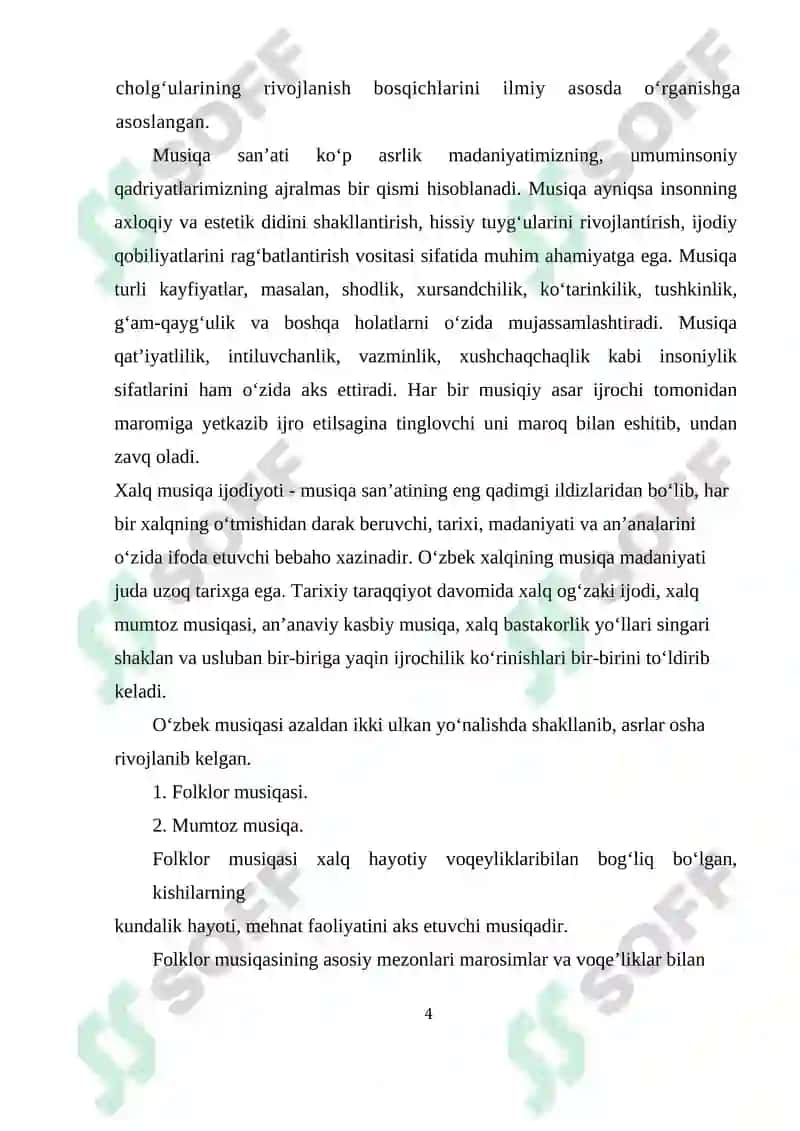 O'zbek xalq musiqa ijodining nazariy asoslari va o'rganish metodikasi 4