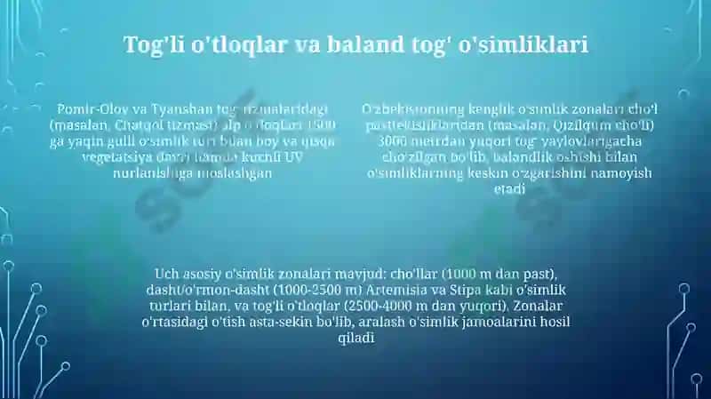 Òzbekistondagi kenglik zonasi òsimliklariga tavsif 4