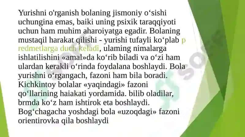 Ilk bolalik davrida fiziologik va jismoniy rivojlanish 4