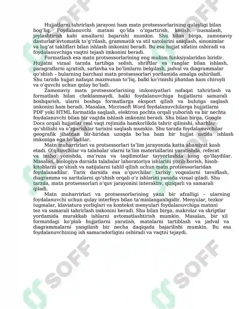 Matn muharrirlari va protsessorlari 4