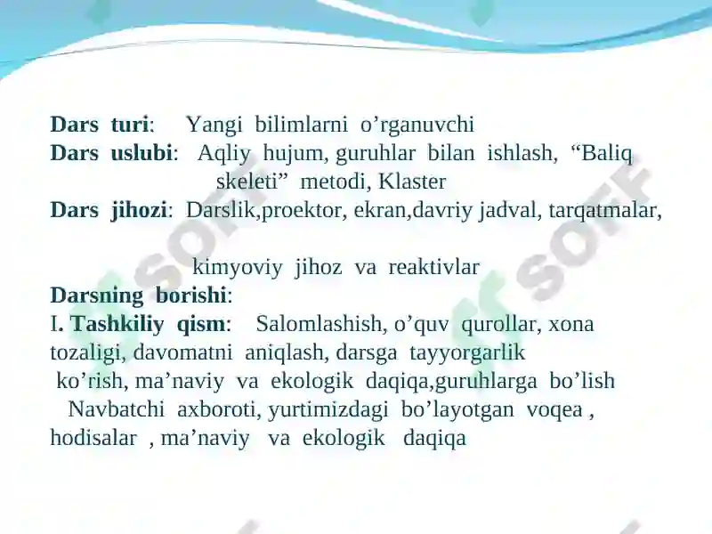Silikat sanoati mavzusida ochiq dars 4