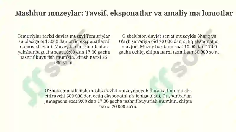 Toshkent muzeylari 4