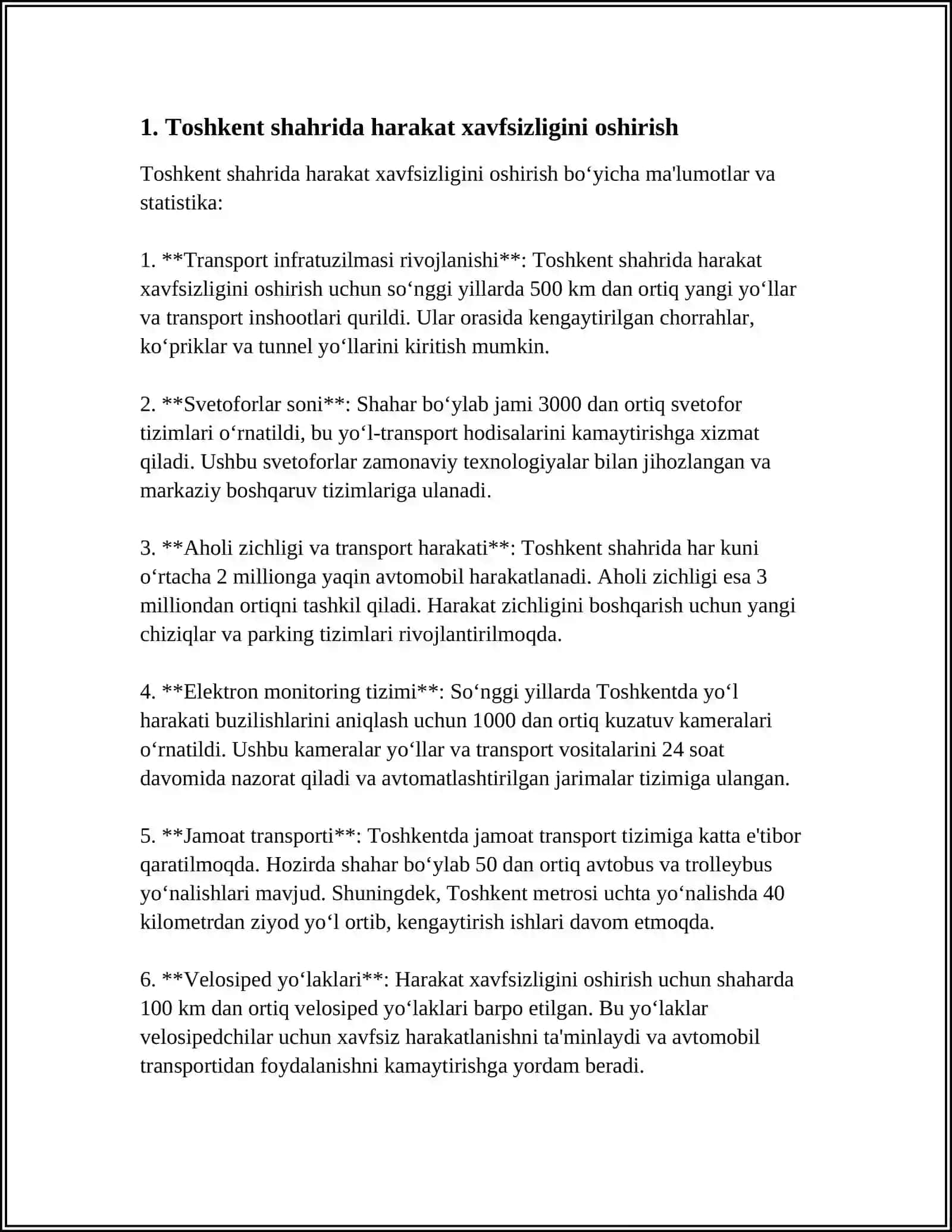 TOSHKENT SHAHAR SAMARQAND DARVOZA KOʻCHA VA YANGIOBOD CHORRAXADA XAVFSIZ VA SAMARALI HARAKATNI TASHKIL ETISH 4