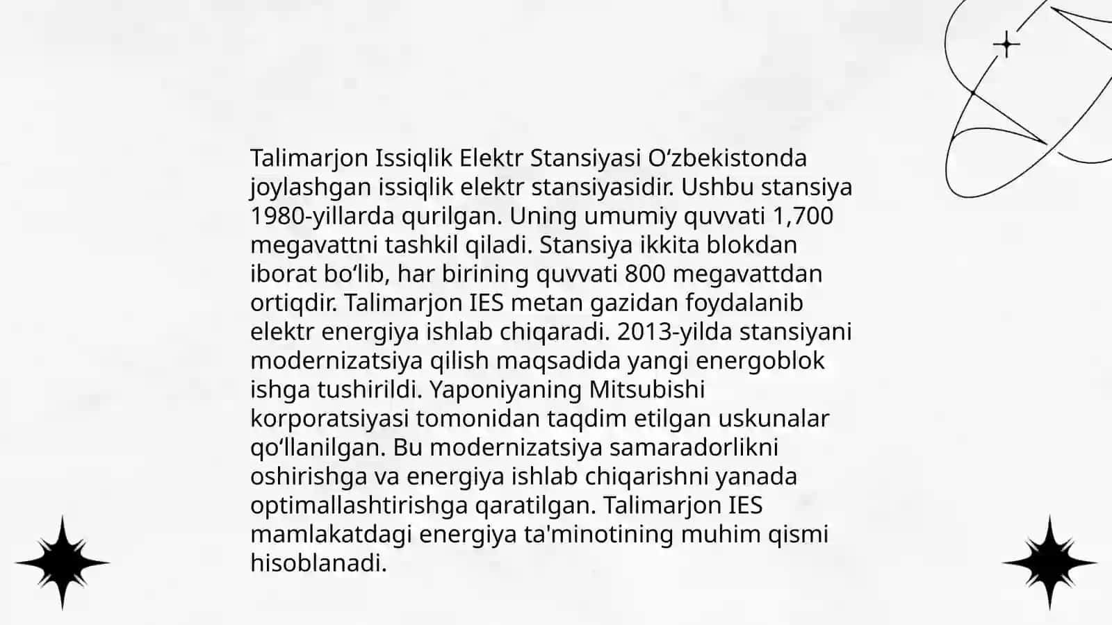 O'zbekistondagi eng muhim issiqlik elektr stansiyalari 4