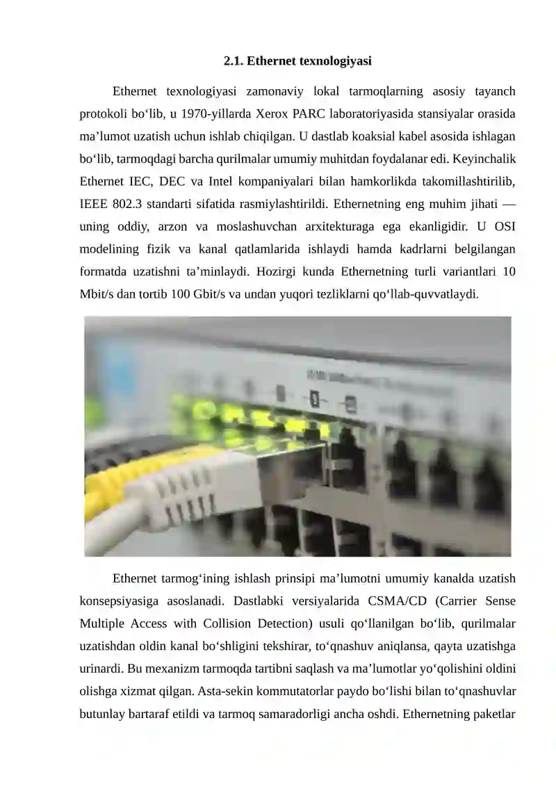 Ethernet, Fast Ethernet, Token Ring texnologiyalari 4