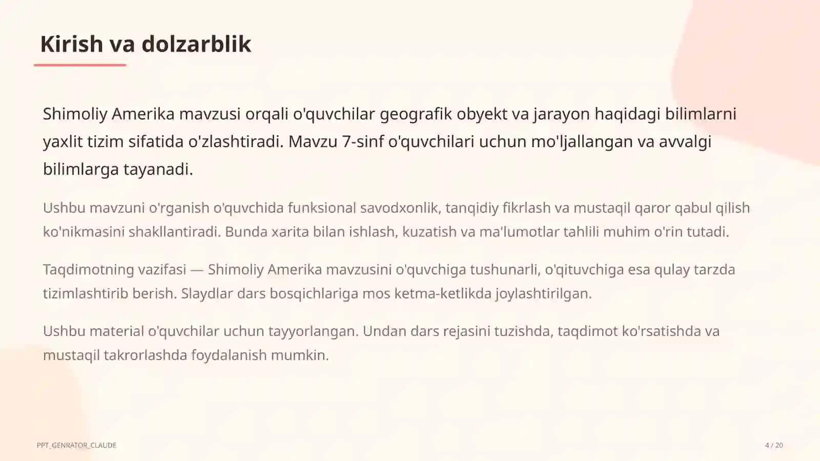 Shimoliy Amerika (7-sinf) 2