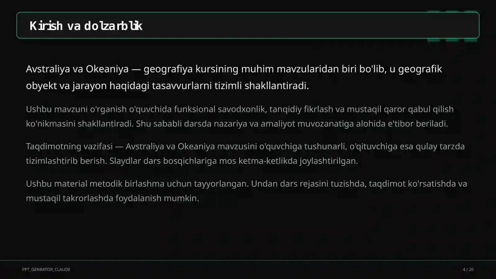 Avstraliya va Okeaniya (7-sinf) 4