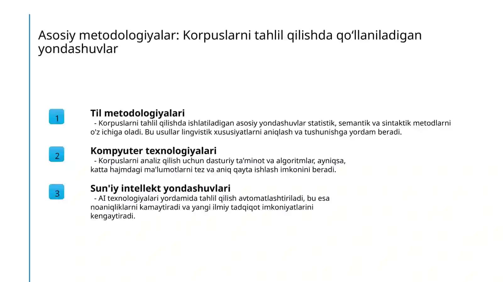 Korpus lingvistikasining rivojlanishi 1