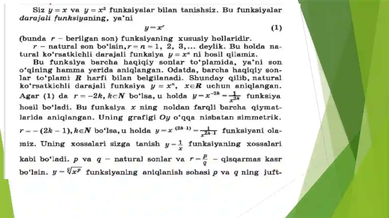 Funksiyaning o’sishi va kamayishi 4