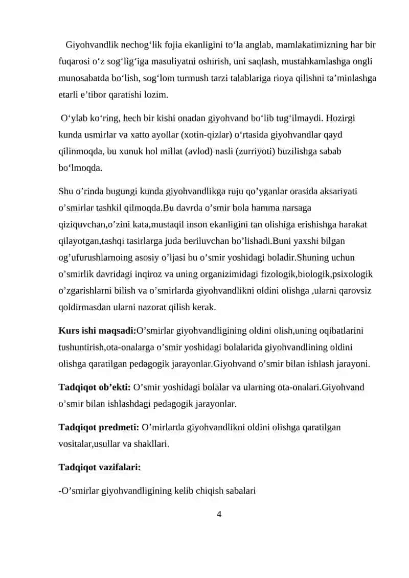 O’SMIRLAR GIYOHVANDLIGINING SABABLARI VA OQIBATLARI 4